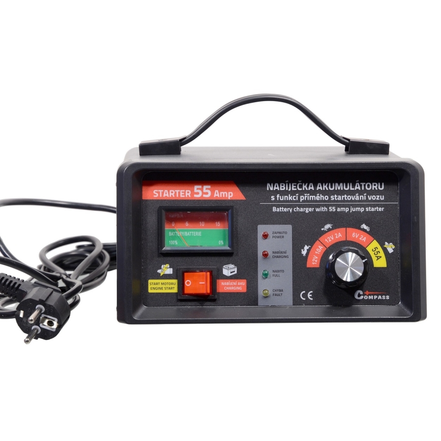 Carregador de bateria 6/12V 2/10/55A