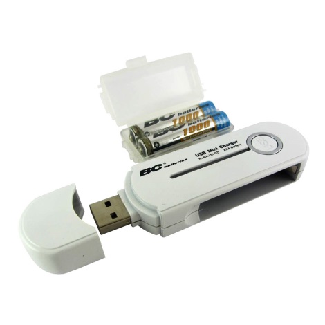 Carregador de pilhas BC-20 2xAAA/USB 5V