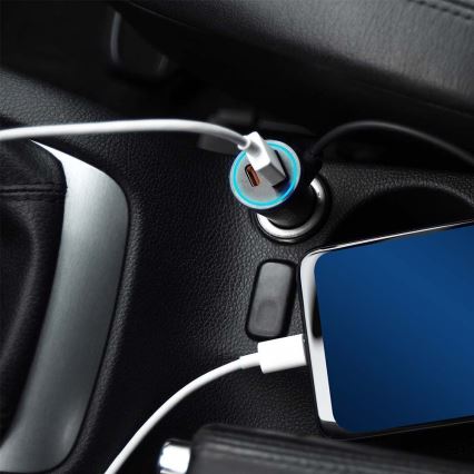 Carregador para automóvel Power Delivery 20W 12-24V/3A USB/C preto