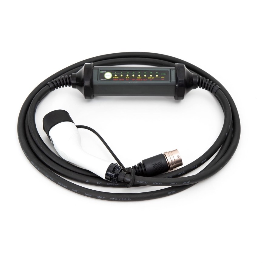 Carregador portátil para veículos elétricos com 4 adaptadores Type 2 32A/480V 22kW 5m IP67