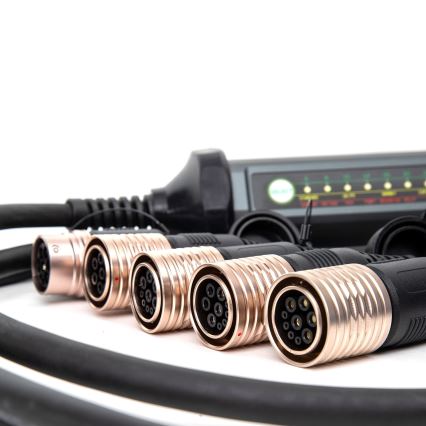 Carregador portátil para veículos elétricos com 4 adaptadores Type 2 32A/480V 22kW 5m IP67