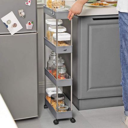 Carrinho de Armazenamento com Rodas MARGE cinzento