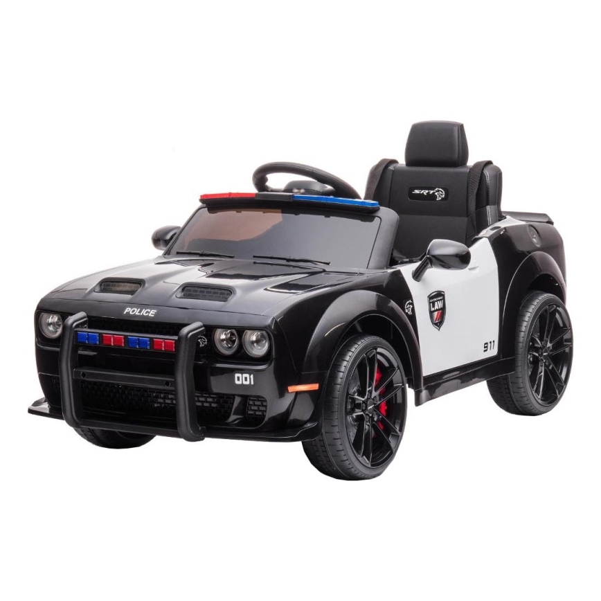 Carro elétrico Dodge Challenger Polícia 50W/4500 mAh preto/branco