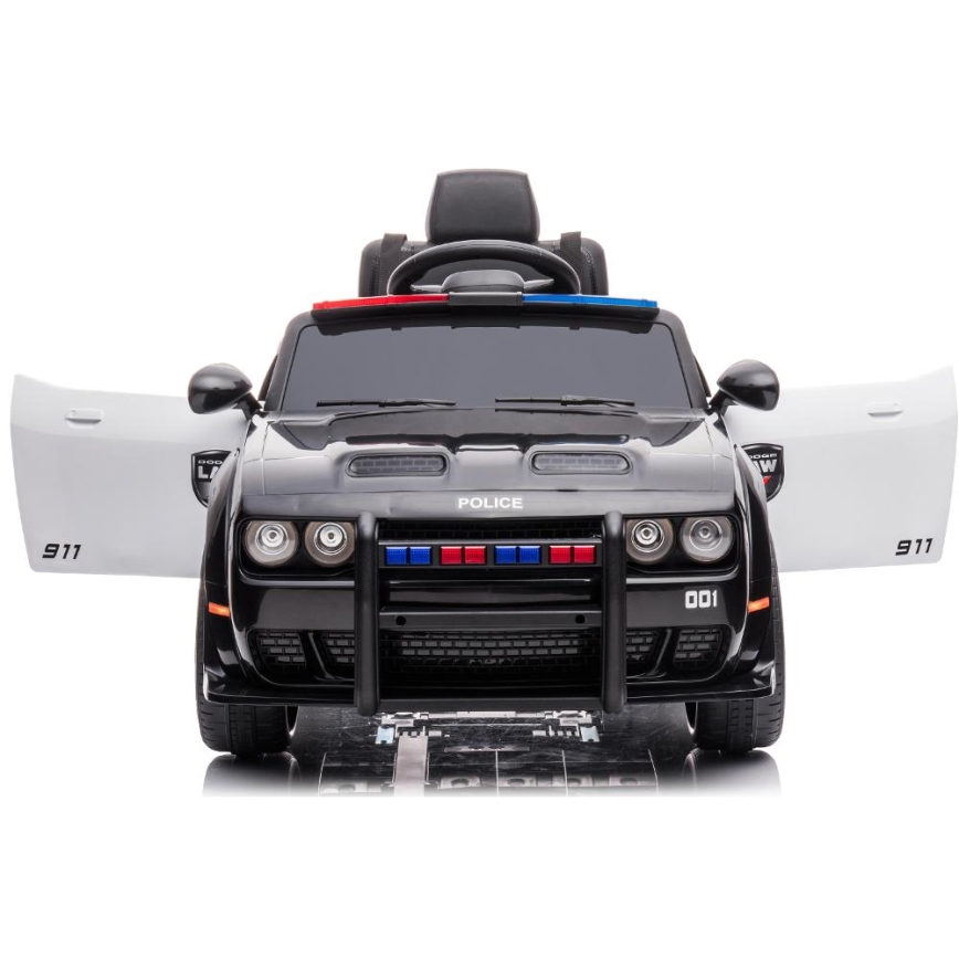 Carro elétrico Dodge Challenger Polícia 50W/4500 mAh preto/branco
