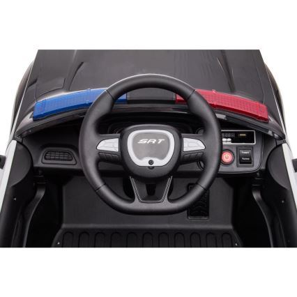 Carro elétrico Dodge Challenger Polícia 50W/4500 mAh preto/branco