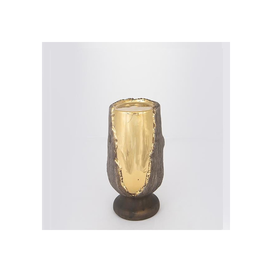 Castiçal 20x10 cm dourado/castanho
