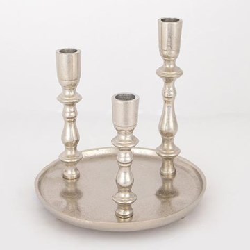 Castiçal 20x19 cm prateado