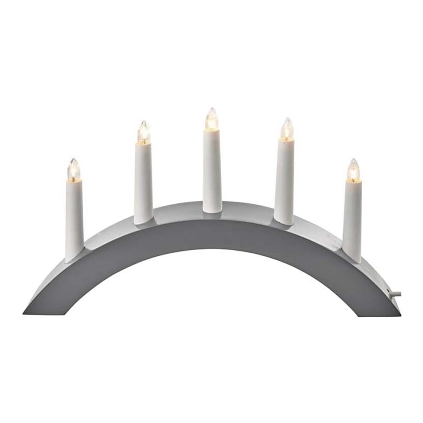 Castiçal de Natal 5xE10/15W/230V cinzento