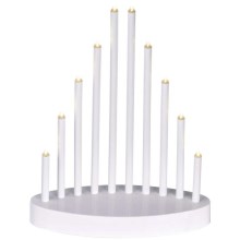 Castiçal de Natal LED 10xLED/3xAA branco