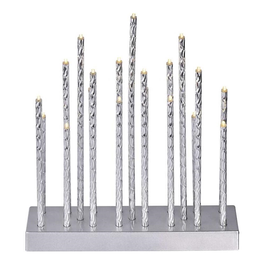 Castiçal de Natal LED 19xLED/3xAA cinzento