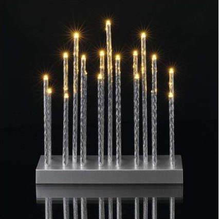 Castiçal de Natal LED 19xLED/3xAA cinzento