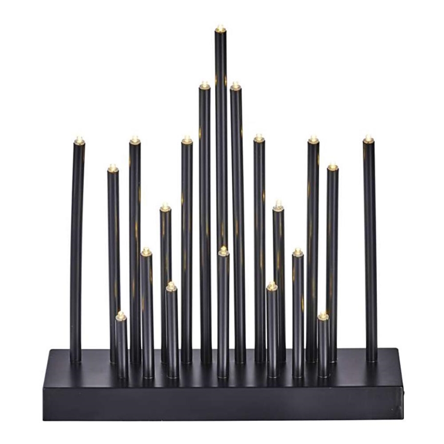 Castiçal de Natal LED 20xLED/3xAAA preto