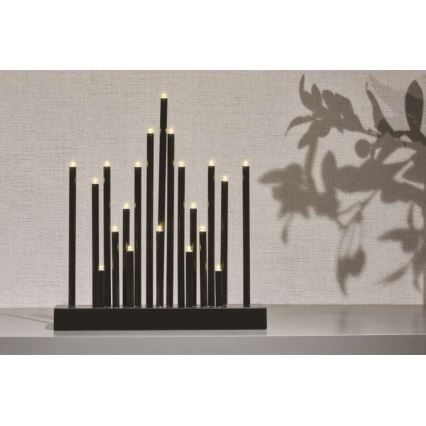 Castiçal de Natal LED 20xLED/3xAAA preto