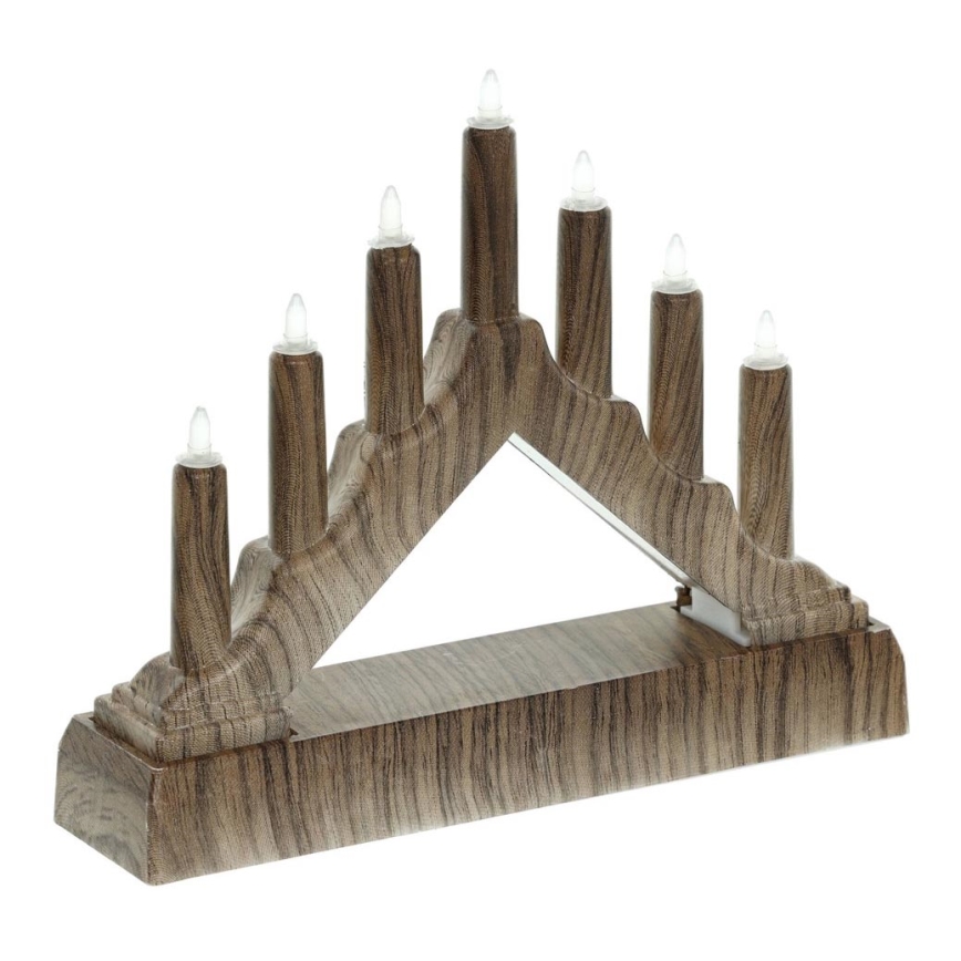 Castiçal de Natal LED 7xLED/2xAA branco quente