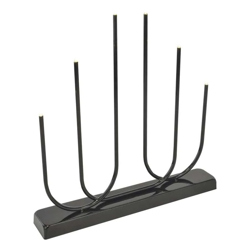 Castiçal LED de Natal 6xLED/2xAA preto