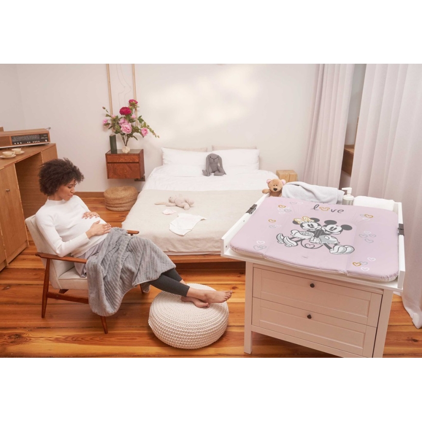 CebaBaby - Tapete de mudança triangular DISNEY 75x72 cm rosa