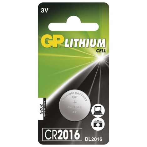 Célula de botão de lítio CR2016 GP LITHIUM 3V/90 mAh