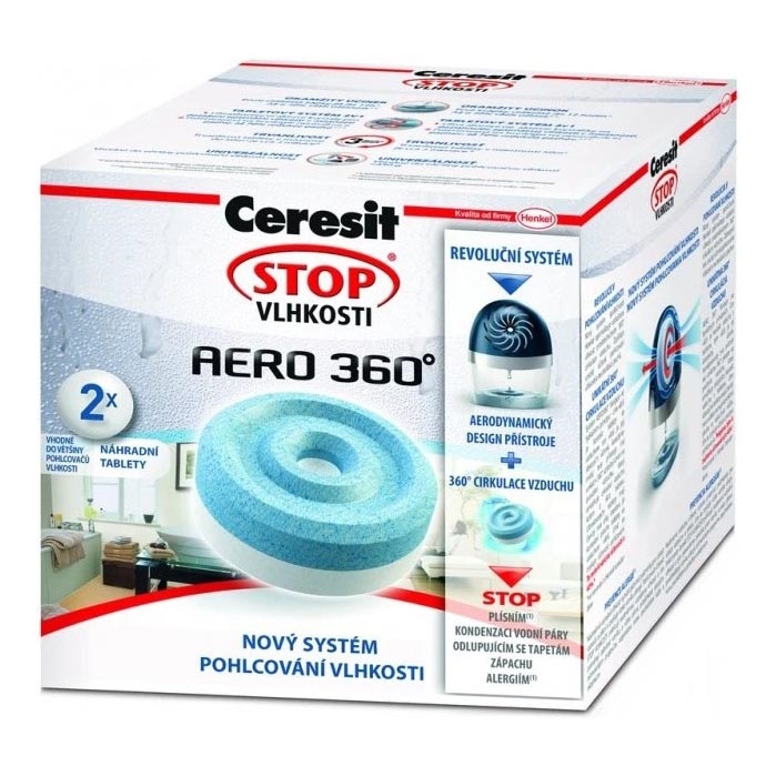 Ceresit - Pastilhas para desumidificador 2 em 1 AERO 360° 2x 450 g neutras