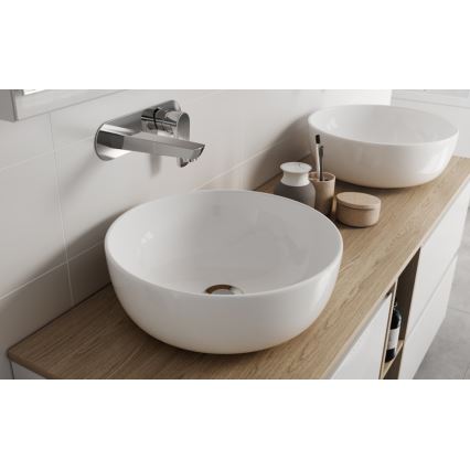Cersanit K116-047-ECO - Lavatório de bancada MODUO Ø 35 cm cerâmica/branco brilhante
