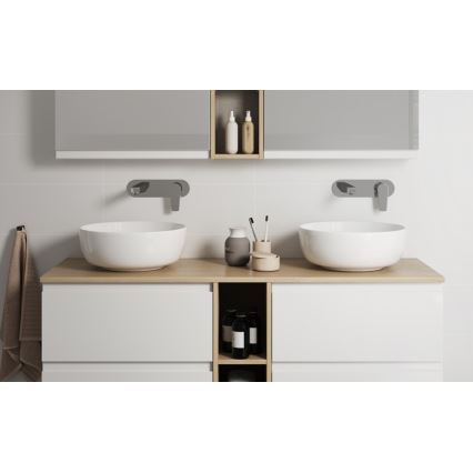 Cersanit K116-048-ECO - Lavatório de bancada MODUO Ø 40 cm, em cerâmica, branco brilhante