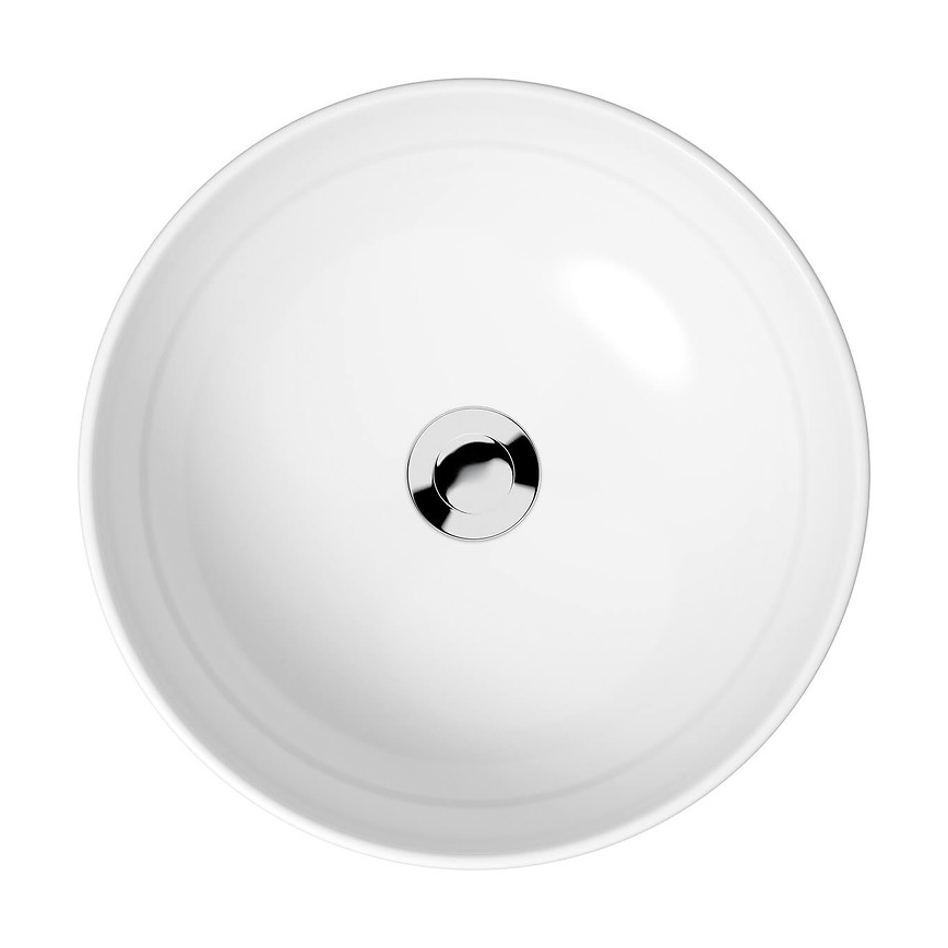 Cersanit K116-048 - Lavatório de bancada MODUO diâmetro 40 cm cerâmica/branco brilhante