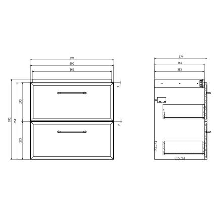 Cersanit S1021-009 - Móvel suspenso de casa de banho para lavatório MILLE SLIM 60x38 cm verde menta