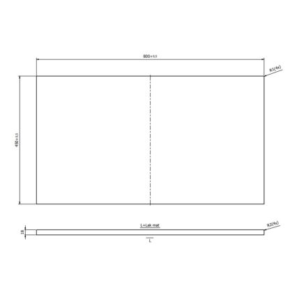 Cersanit S1021-014 - Tampo superior para móveis de lavatório MILLE 80x45 cm preto