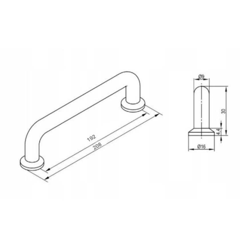 Cersanit S1021-018 - Puxador para mobiliário MILLE 20x3 cm preto