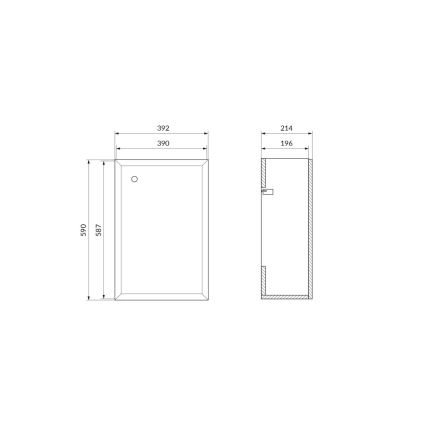 Cersanit S1022-003 - Armário suspenso MILLE para lavatório 40x22 cm, preto
