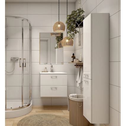 Cersanit S598-043-DSM - Armário suspenso para casa de banho NIKO 140x30 cm branco brilhante