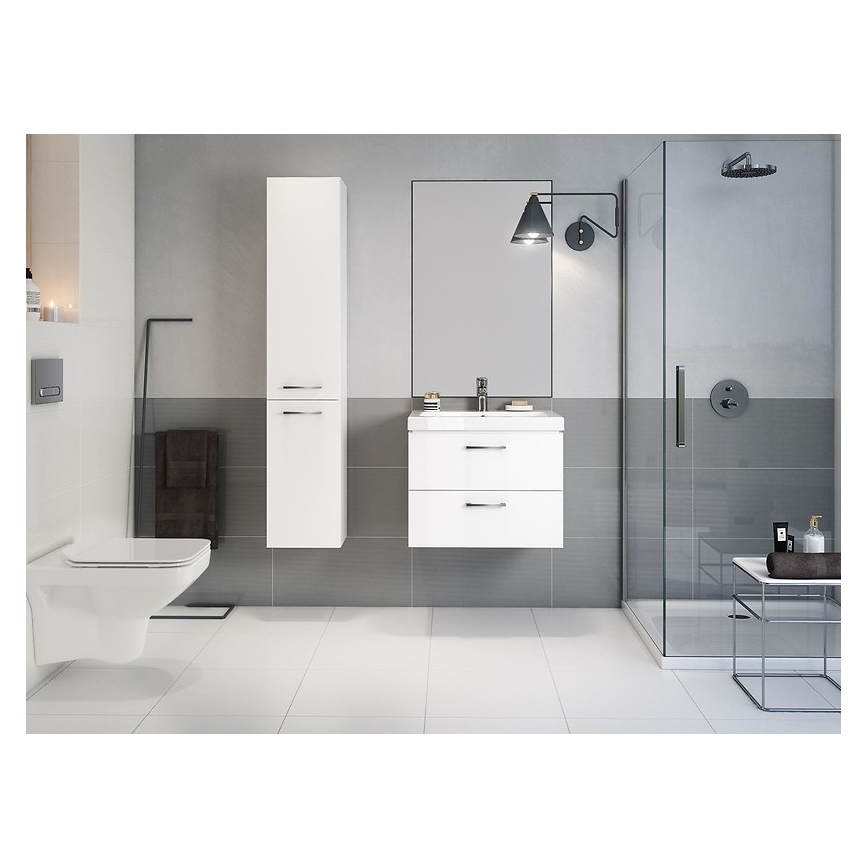 Cersanit S801-149-DSM - Móvel suspenso de casa de banho com lavatório LARA 80x46x45 cm branco