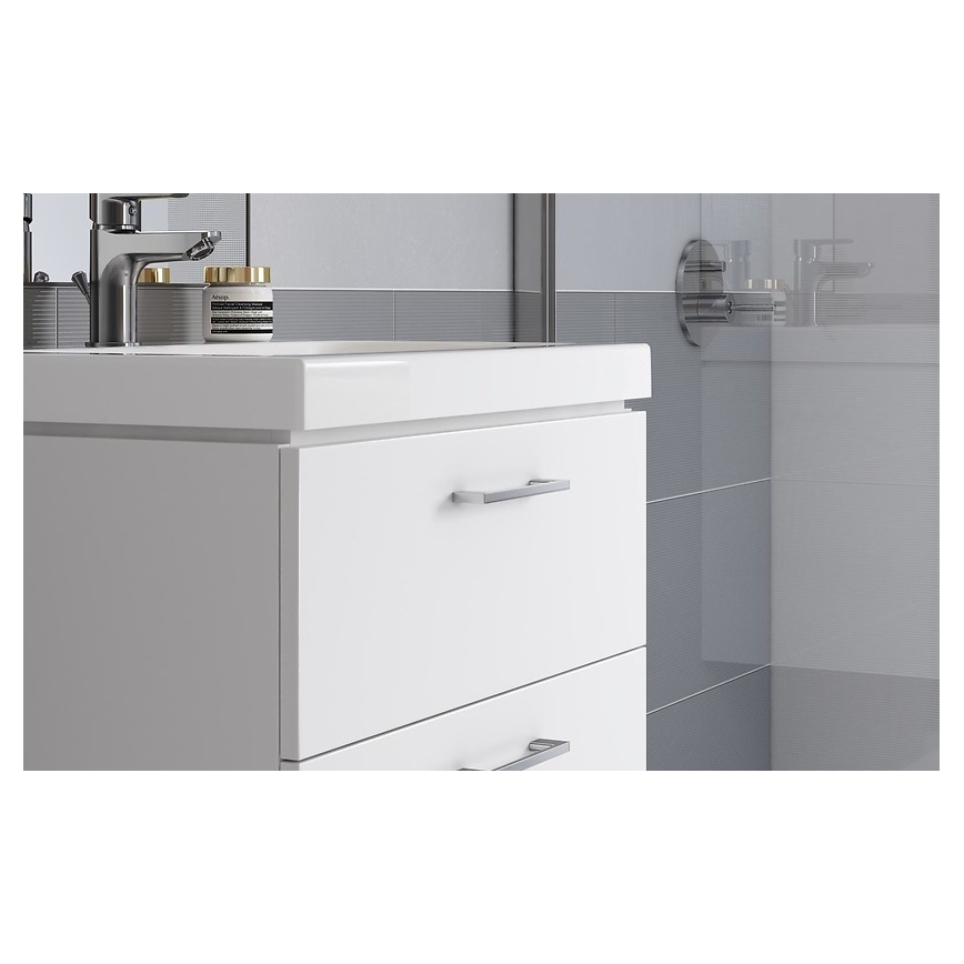 Cersanit S801-149-DSM - Móvel suspenso de casa de banho com lavatório LARA 80x46x45 cm branco