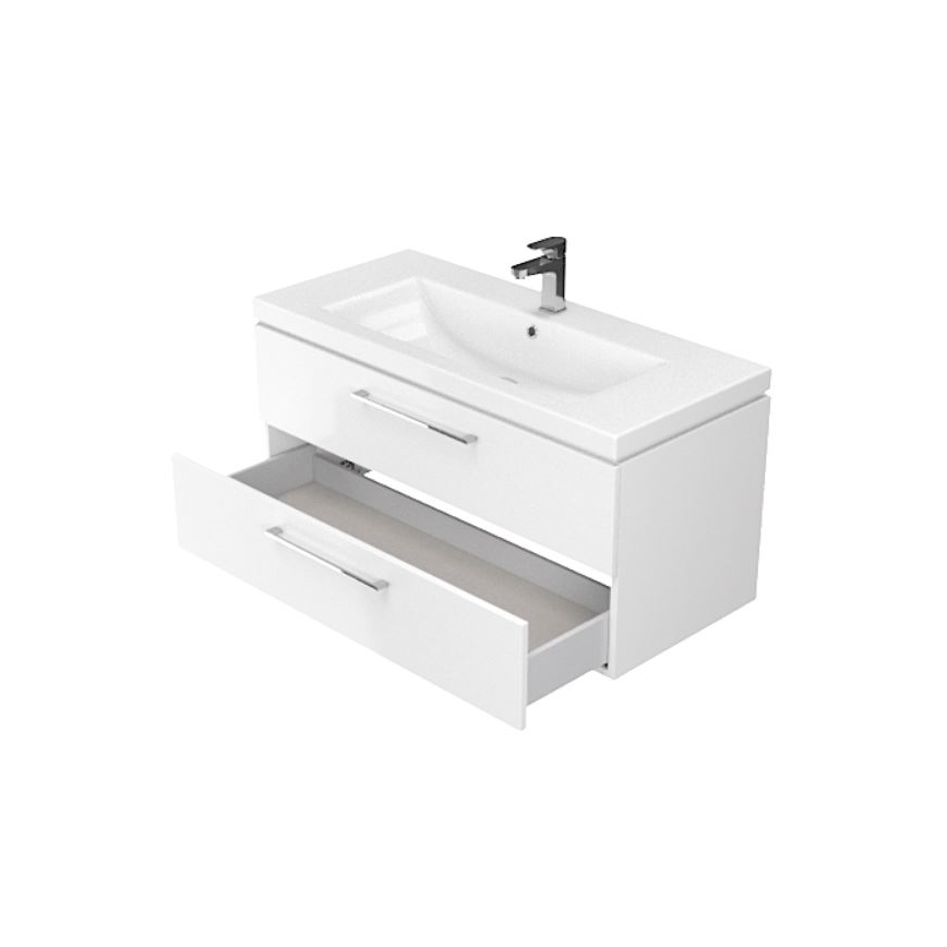 Cersanit S801-149-DSM - Móvel suspenso de casa de banho com lavatório LARA 80x46x45 cm branco