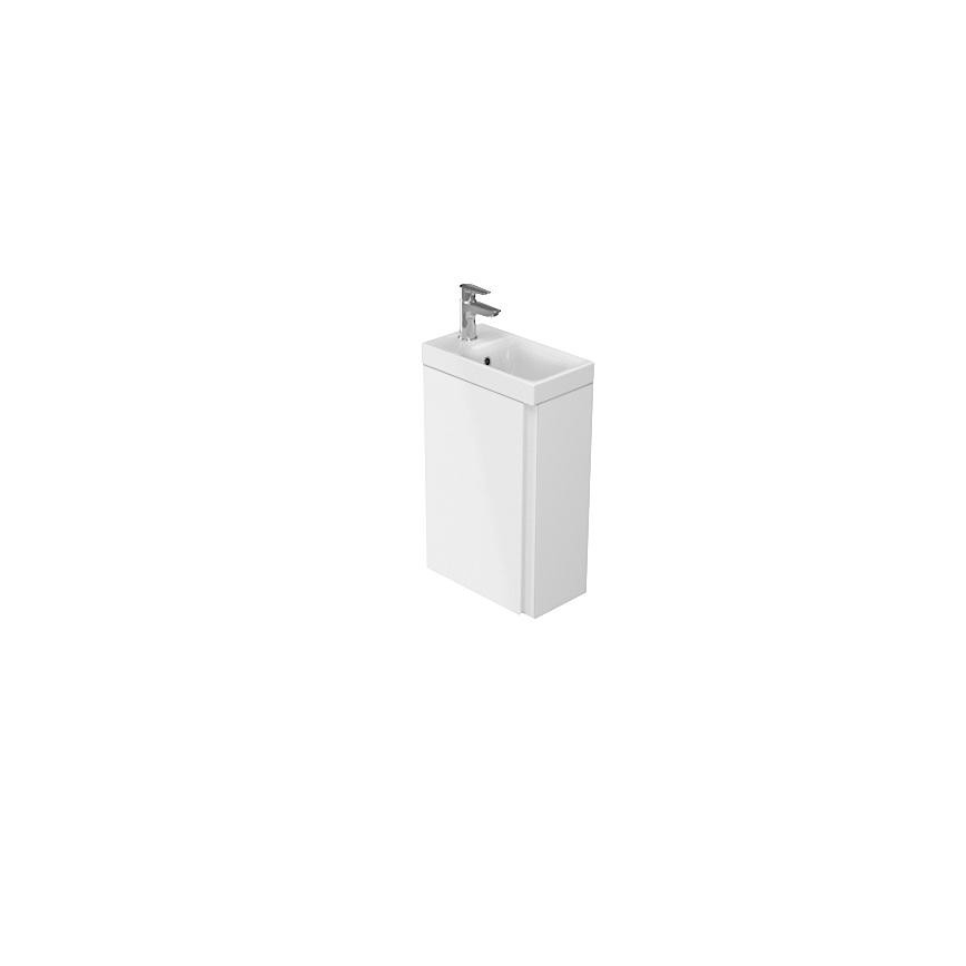 Cersanit S801-218-DSM - Móvel de casa de banho suspenso com lavatório MODUO SLIM 40x22 cm branco brilhante