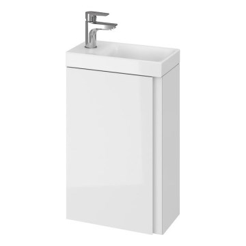 Cersanit S801-218-DSM - Móvel de casa de banho suspenso com lavatório MODUO SLIM 40x22 cm branco brilhante