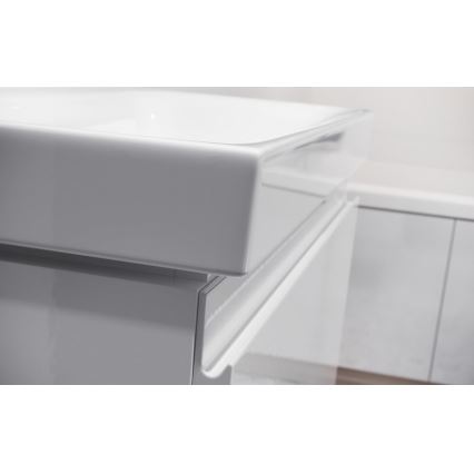 Cersanit S801-221-DSM - Móvel de casa de banho suspenso com lavatório MODUO 80x45 cm, branco brilhante