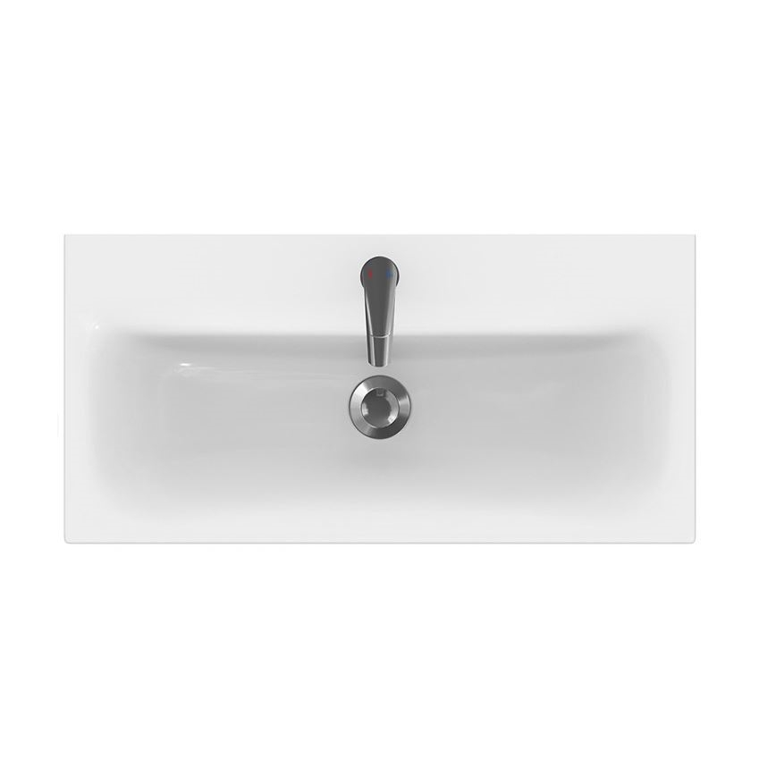 Cersanit S801-221-DSM - Móvel suspenso para casa de banho MODUO 80x62x45 cm com lavatório, branco brilhante