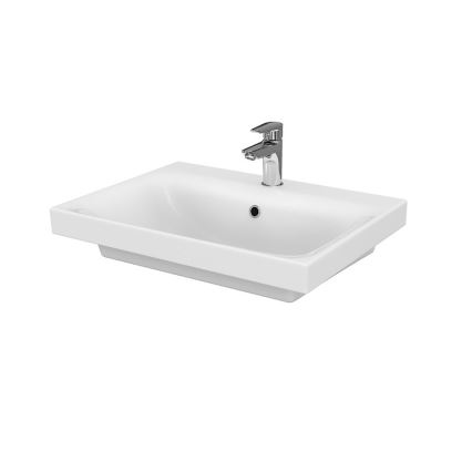 Cersanit S801-223-DSM - Móvel suspenso de casa de banho com lavatório MODUO 60x45 cm branco brilhante