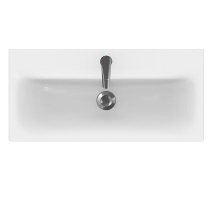 Cersanit S801-225-DSM - Móvel de casa de banho suspenso com lavatório MODUO SLIM 80x57x38 cm branco brilhante