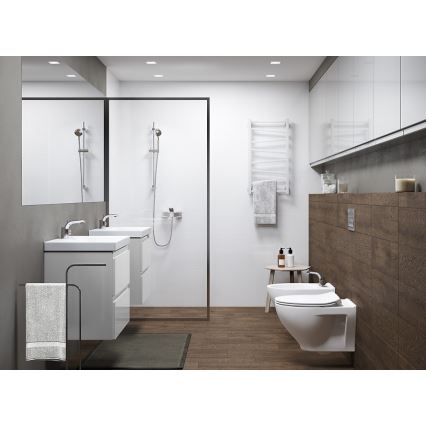 Cersanit S801-227-DSM - Móvel de casa de banho suspenso com lavatório MODUO SLIM 60x57x38 cm branco brilhante