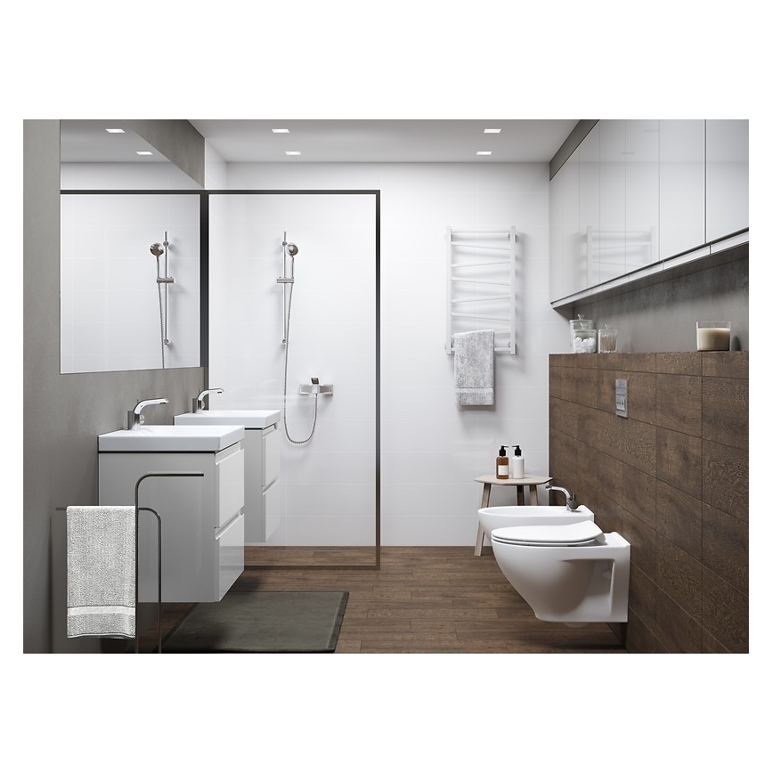 Cersanit S801-227-DSM - Móvel de casa de banho suspenso com lavatório MODUO SLIM 60x57x38 cm branco brilhante