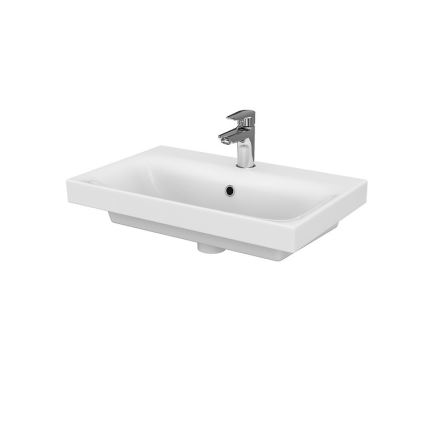 Cersanit S801-227-DSM - Móvel de casa de banho suspenso com lavatório MODUO SLIM 60x57x38 cm branco brilhante