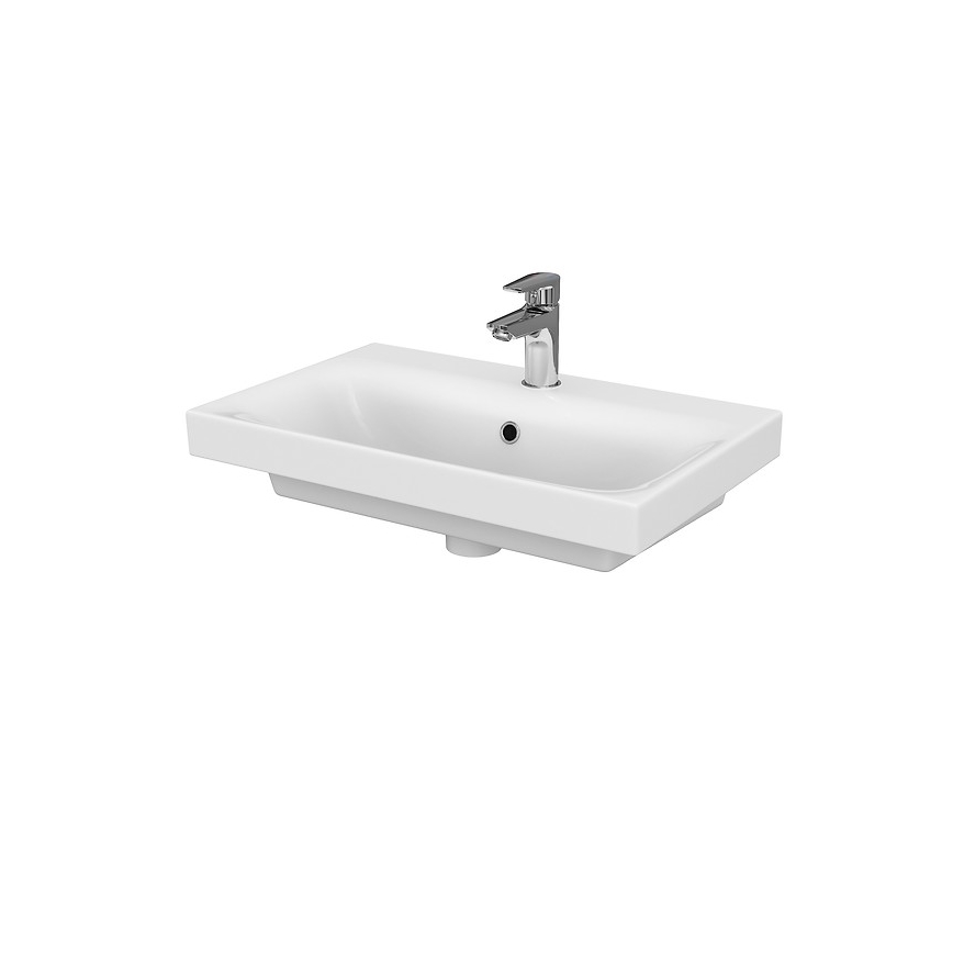 Cersanit S801-227-DSM - Móvel de casa de banho suspenso com lavatório MODUO SLIM 60x57x38 cm branco brilhante