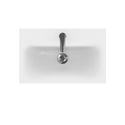 Cersanit S801-227-DSM - Móvel de casa de banho suspenso com lavatório MODUO SLIM 60x57x38 cm branco brilhante