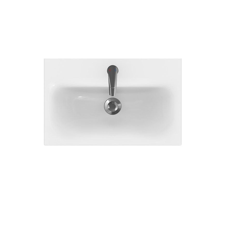 Cersanit S801-227-DSM - Móvel de casa de banho suspenso com lavatório MODUO SLIM 60x57x38 cm branco brilhante