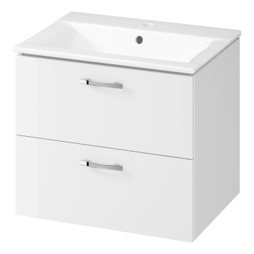 Cersanit S801-309-DSM - Armário suspenso para casa de banho com lavatório NIKO 60x50x45 cm branco
