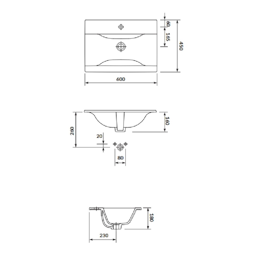 Cersanit S801-309-DSM - Móvel de casa de banho suspenso com lavatório NIKO 60x45 cm branco