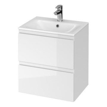 Cersanit S801-312-ECO - Armário suspenso para casa de banho com lavatório MODUO 50x57x40 cm branco