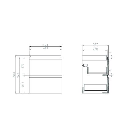 Cersanit S801-312-ECO - Armário de casa de banho suspenso com lavatório MODUO 50x40 cm branco