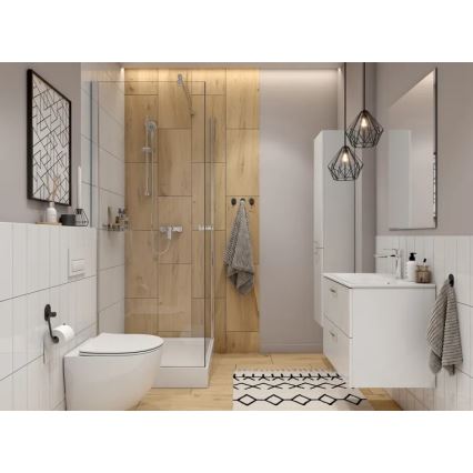 Cersanit S801-538 - Móvel de casa de banho suspenso com lavatório NIKO 80x45 cm branco